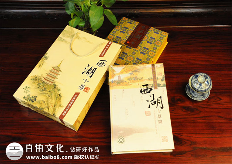 西湖十景中式復古卡書裝訂設計-成都卡書制作